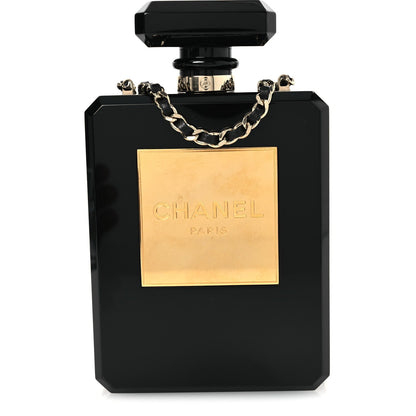Plexiglass Perfume Bottle Clutch Black