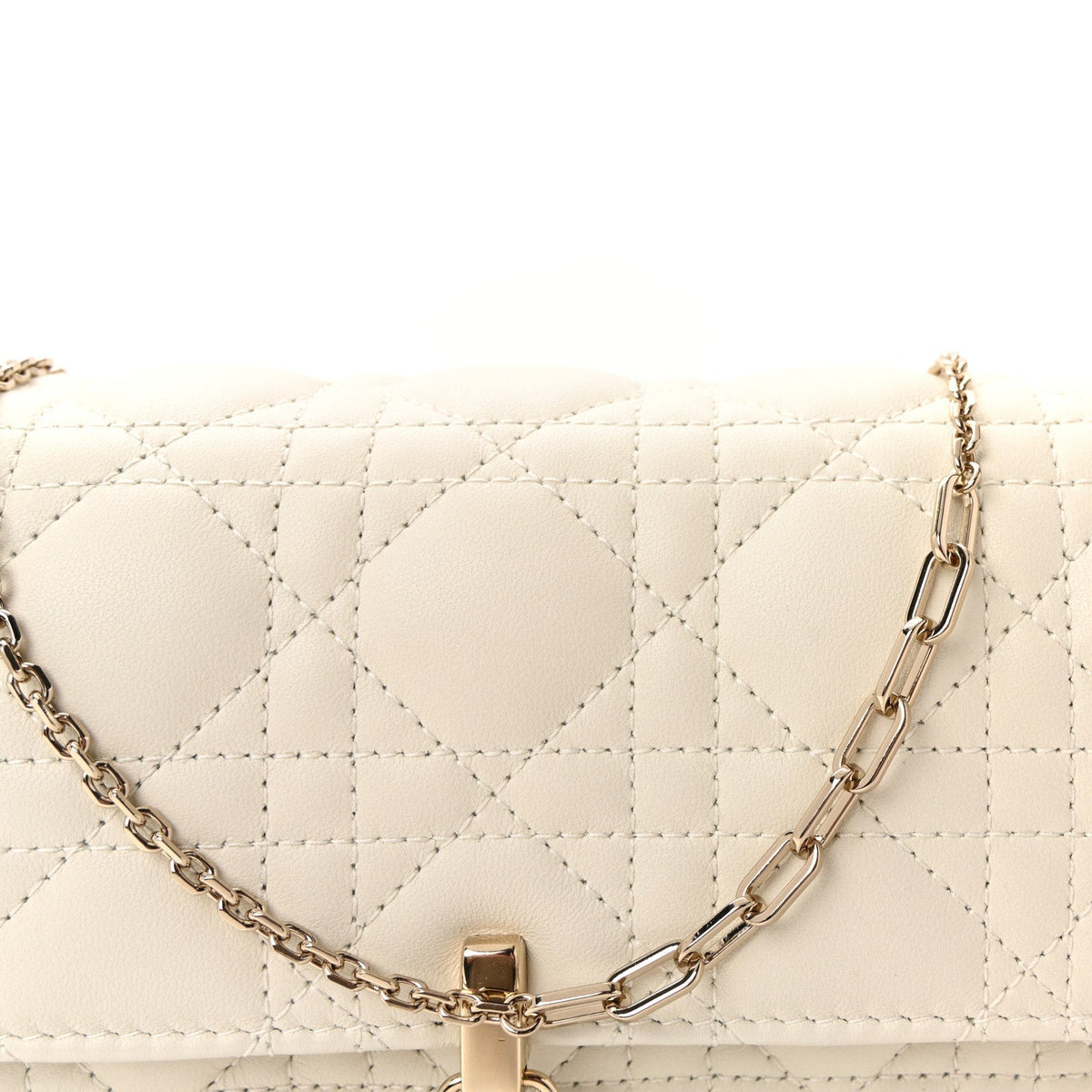 Lambskin Cannage Miss Dior Chain Pouch Latte