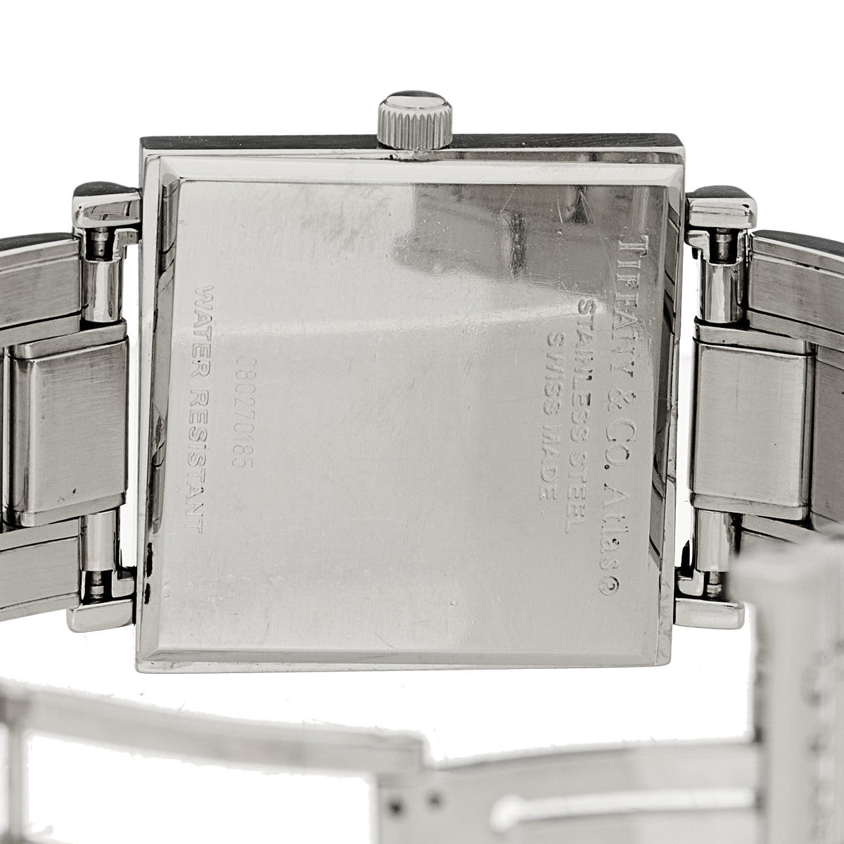Stainless Steel 28mm Atlas Square Quartz Watch Grey