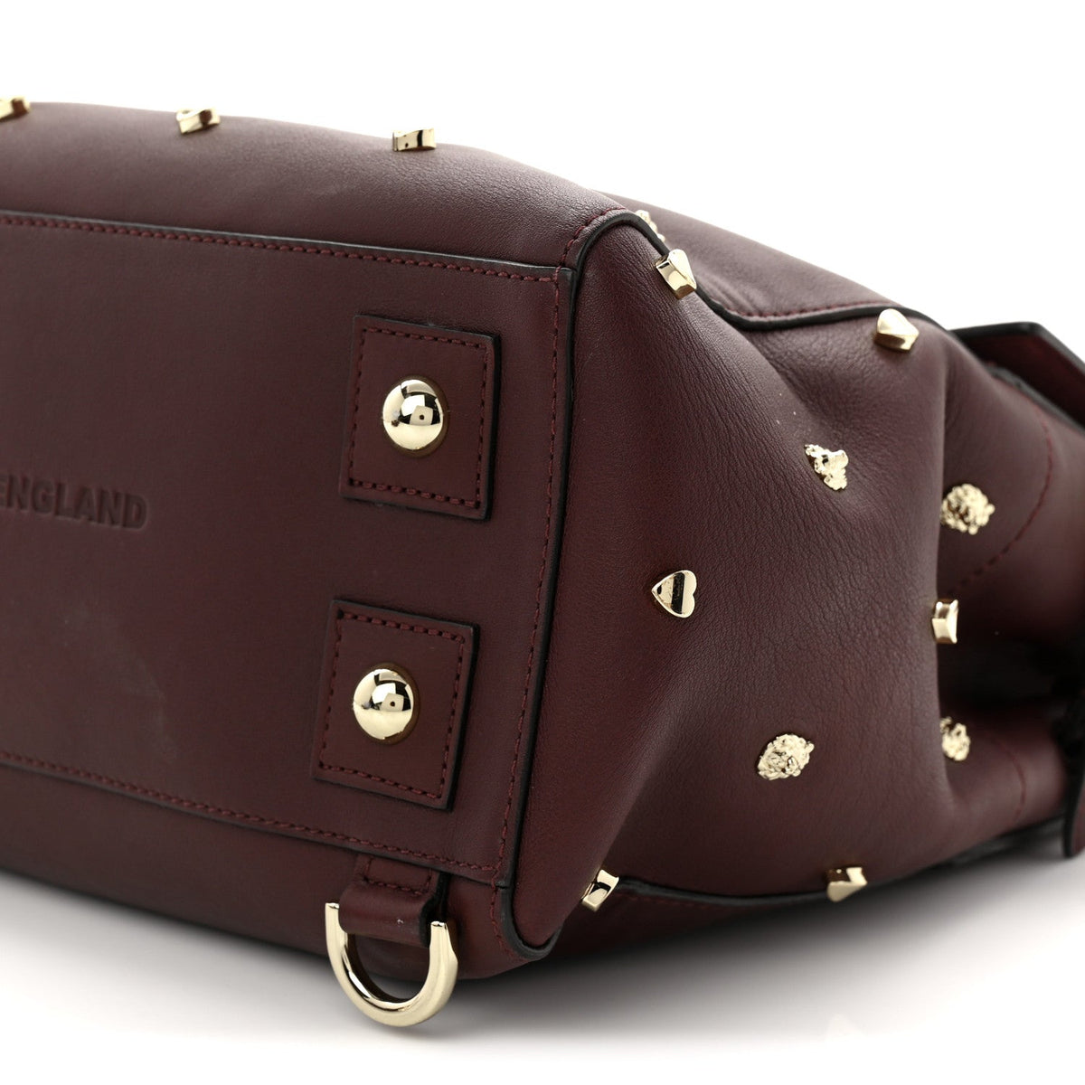 Calfskin Studded Medium Cara Delevingne Convertible Satchel Oxblood