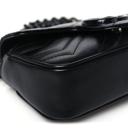 Calfskin Matelasse Monochrome GG Marmont Chain Belt Bag Black