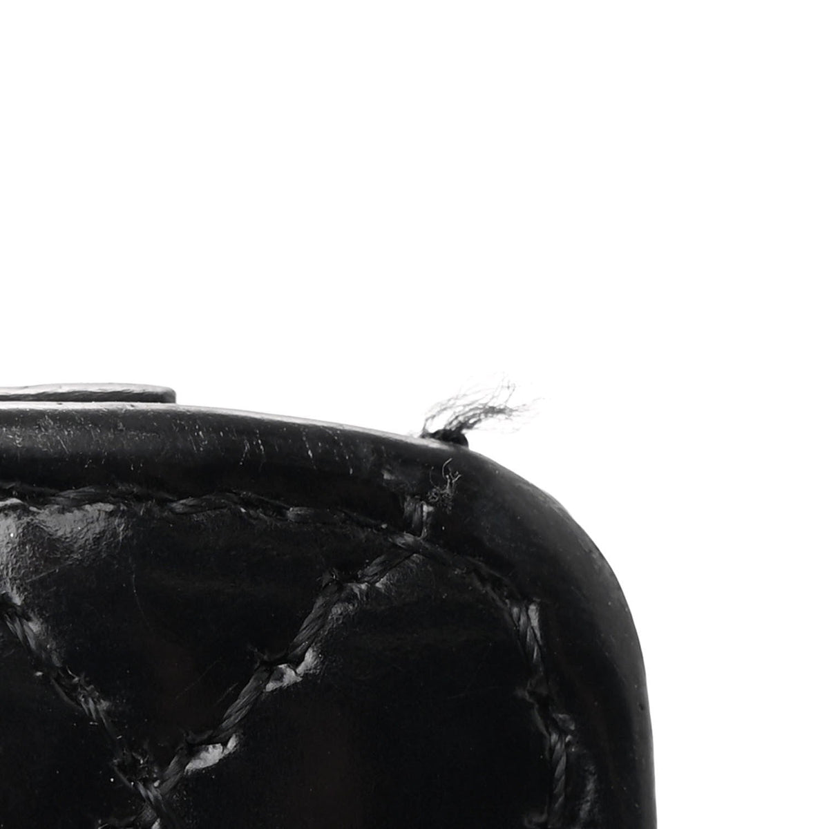 Patent Calfskin Quilted Mini Square Flap Black