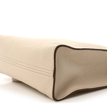 Goatskin Logo Embossed Shopping Tote Lino