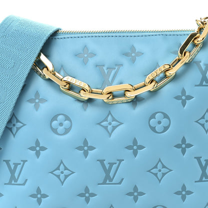 Lambskin Embossed Monogram Coussin PM Turquoise