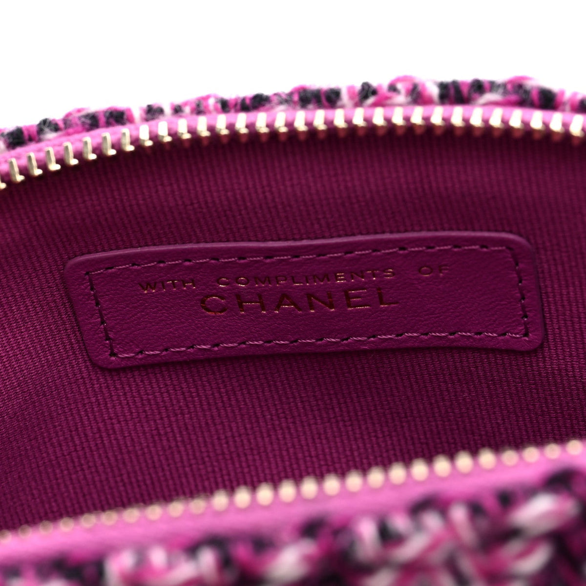 Tweed Quilted Mini Clutch With Chain Purple
