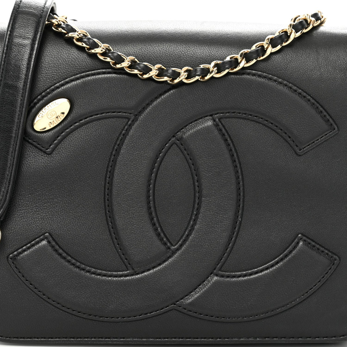 Lambskin CC Mania Flap Bag Black