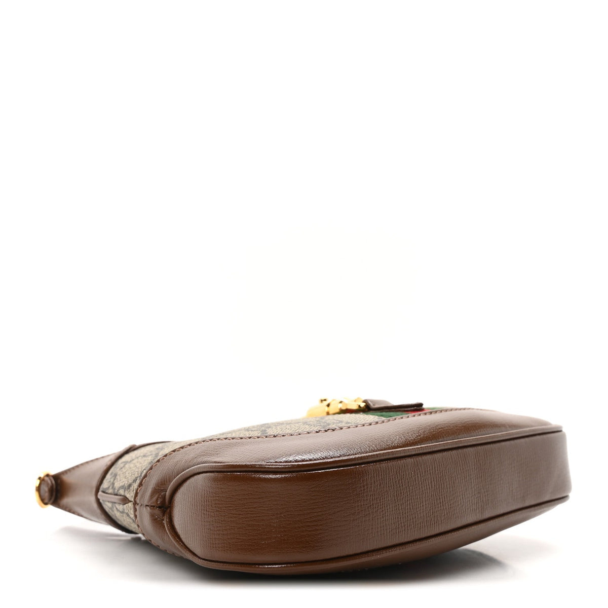 GG Supreme Monogram Azalea Calfskin Web Mini Jackie 1961 Hobo Beige Ebony Brown Sugar