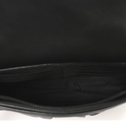 Lambskin Half Moon Wallet On Chain WOC Black