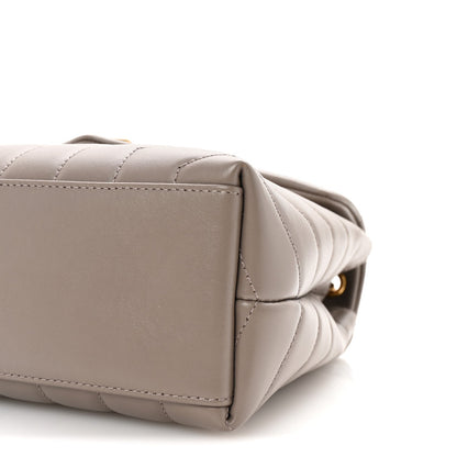 Calfskin Y Quilted Monogram Small Loulou Chain Satchel Taupe