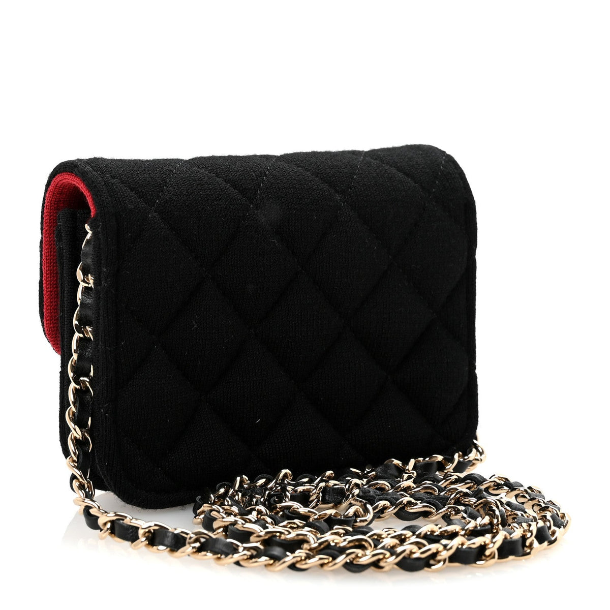 Jersey Quilted Micro Mini Flap Black
