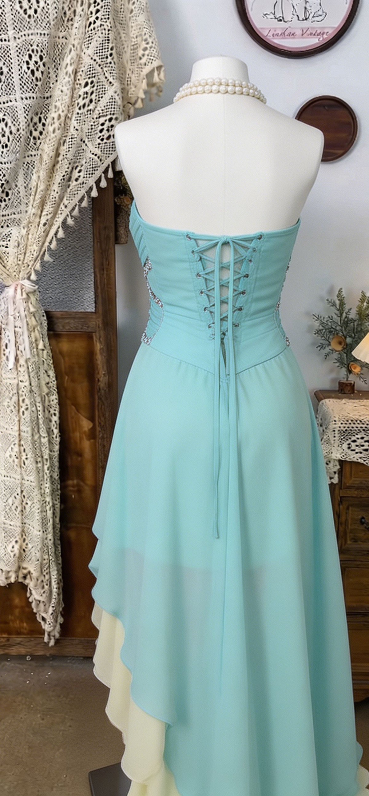 Beauty Homecoming Dress Sweetheart Rinestone Hi-Lo Back to School Outfits Party Dress  D6504