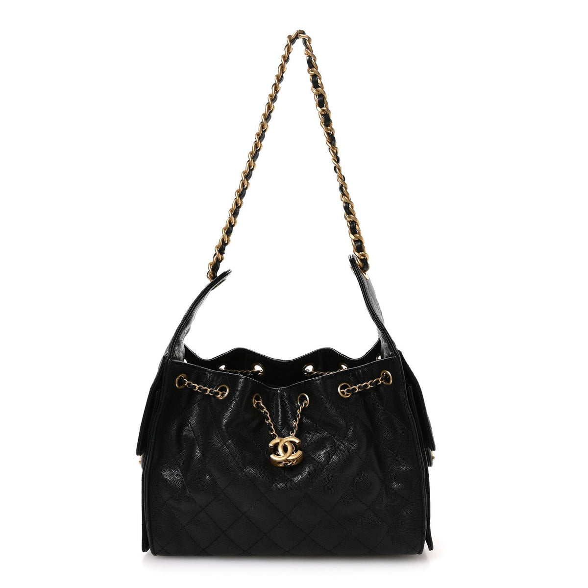 Caviar Quilted Small Chanel 25 Handbag Black