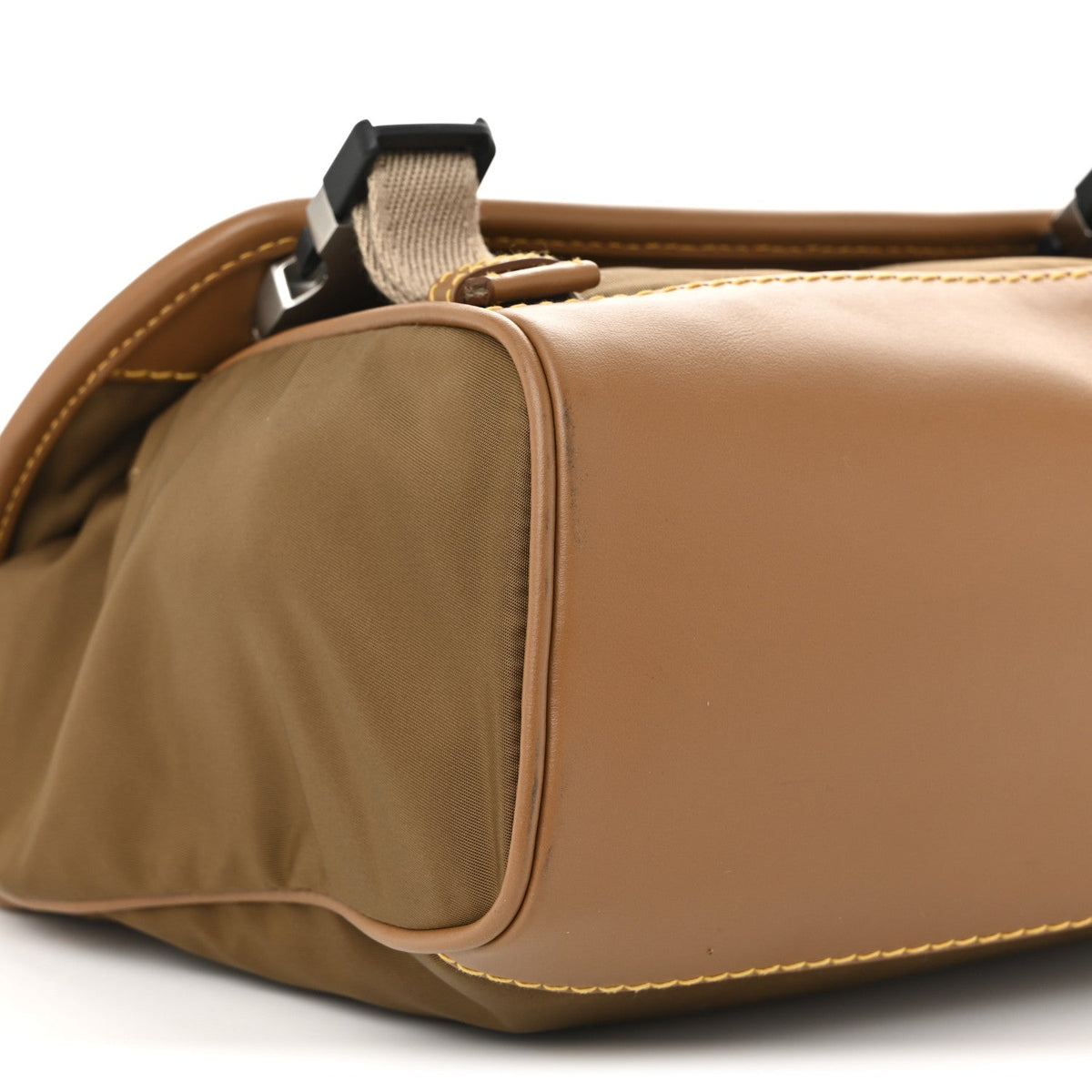 Re-Nylon Nappa Triangle Medium Shoulder Bag Cocoa