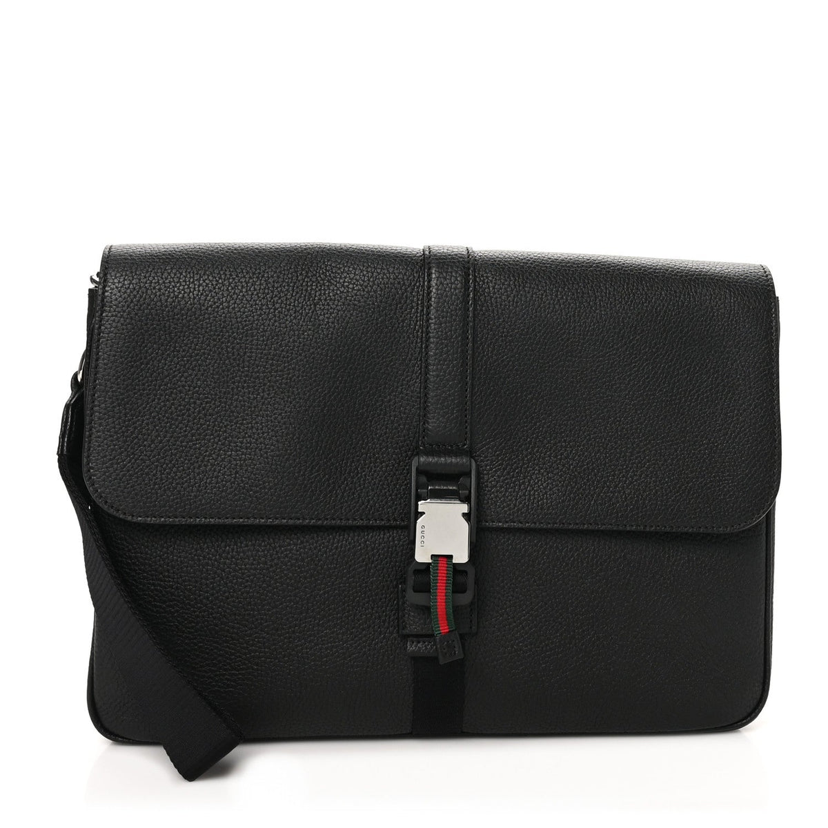 Calfskin Web Medium Business Case Black