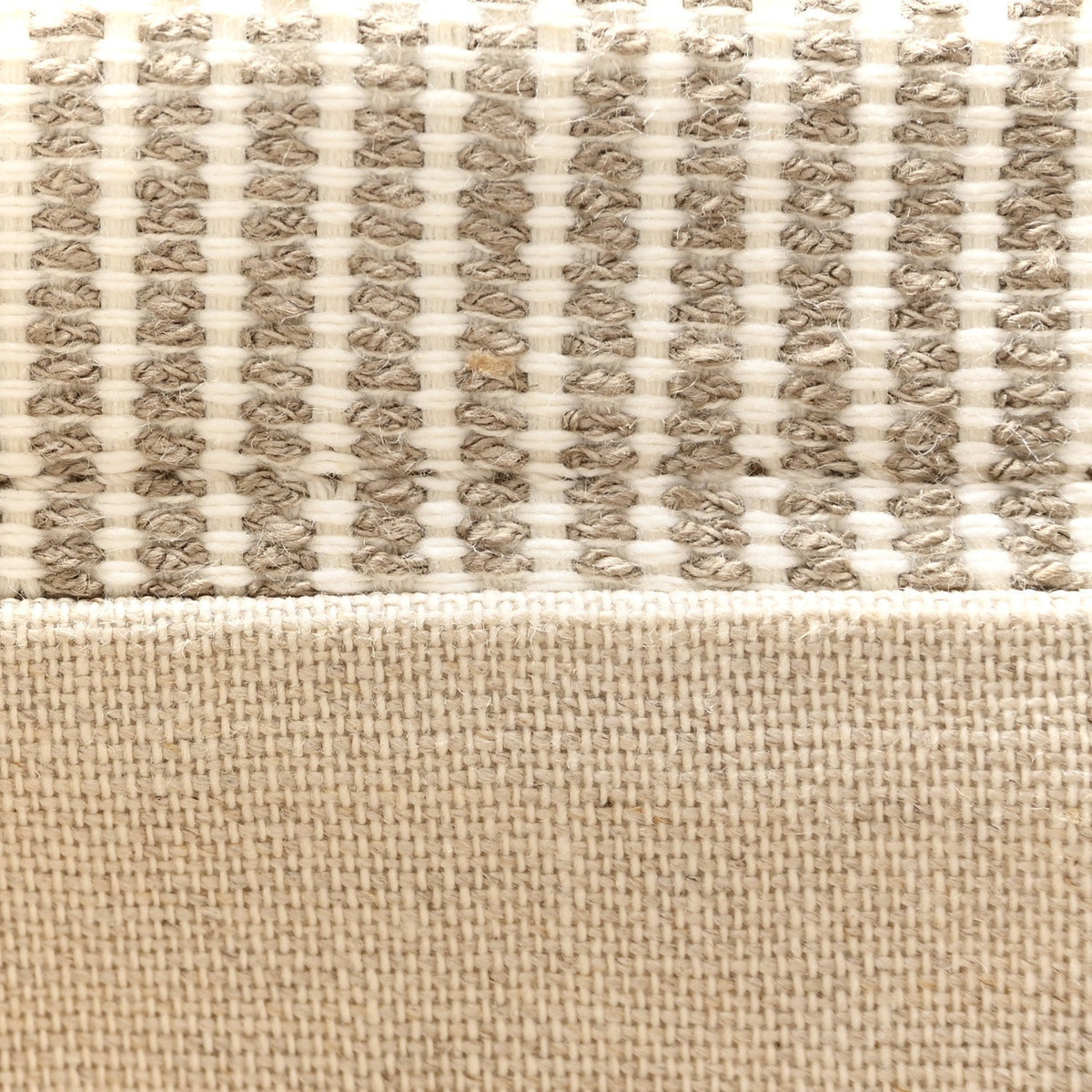 Canvas Calfskin Striped Triomphe Large Cabas Beige
