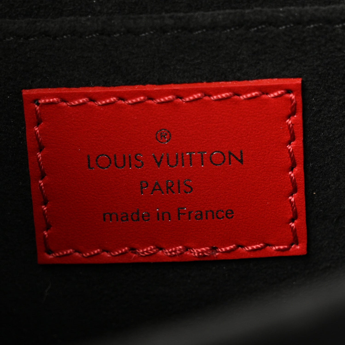 Patent Calfskin Monogram Lace Dauphine Mini Red
