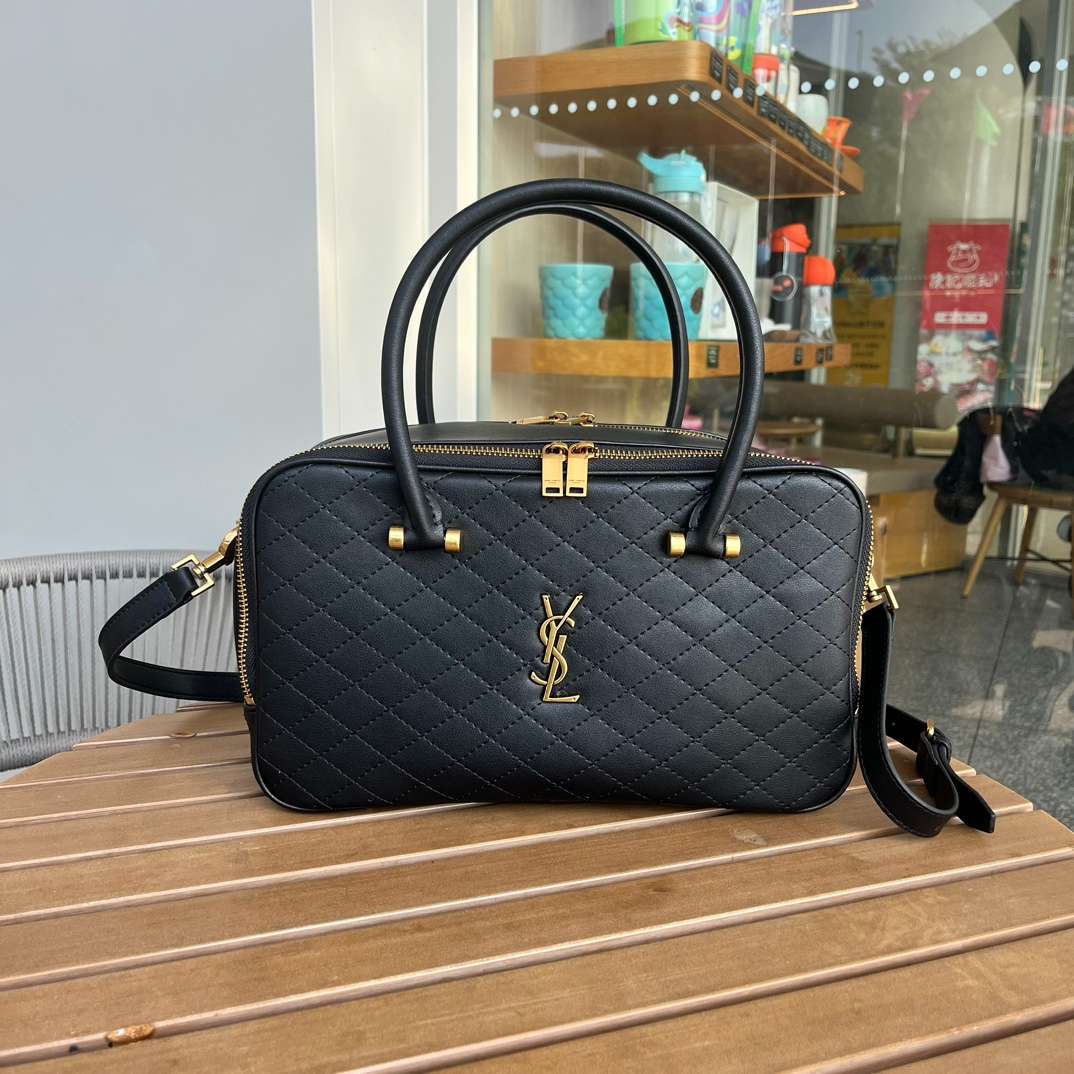 Saint Laurent Lyia Duffle In Quilted