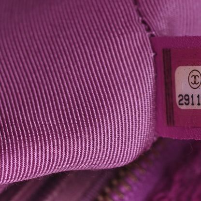 Wool Tweed Large Zipped Shopping Tote Magenta