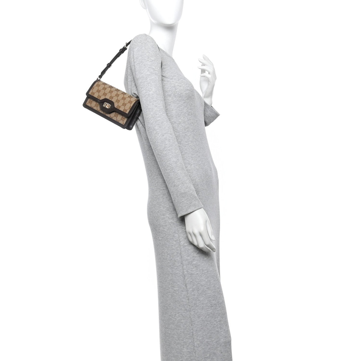 GG Monogram Mini Luce Shoulder Bag Beige Ebony