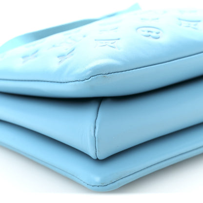 Lambskin Embossed Monogram Coussin PM Turquoise