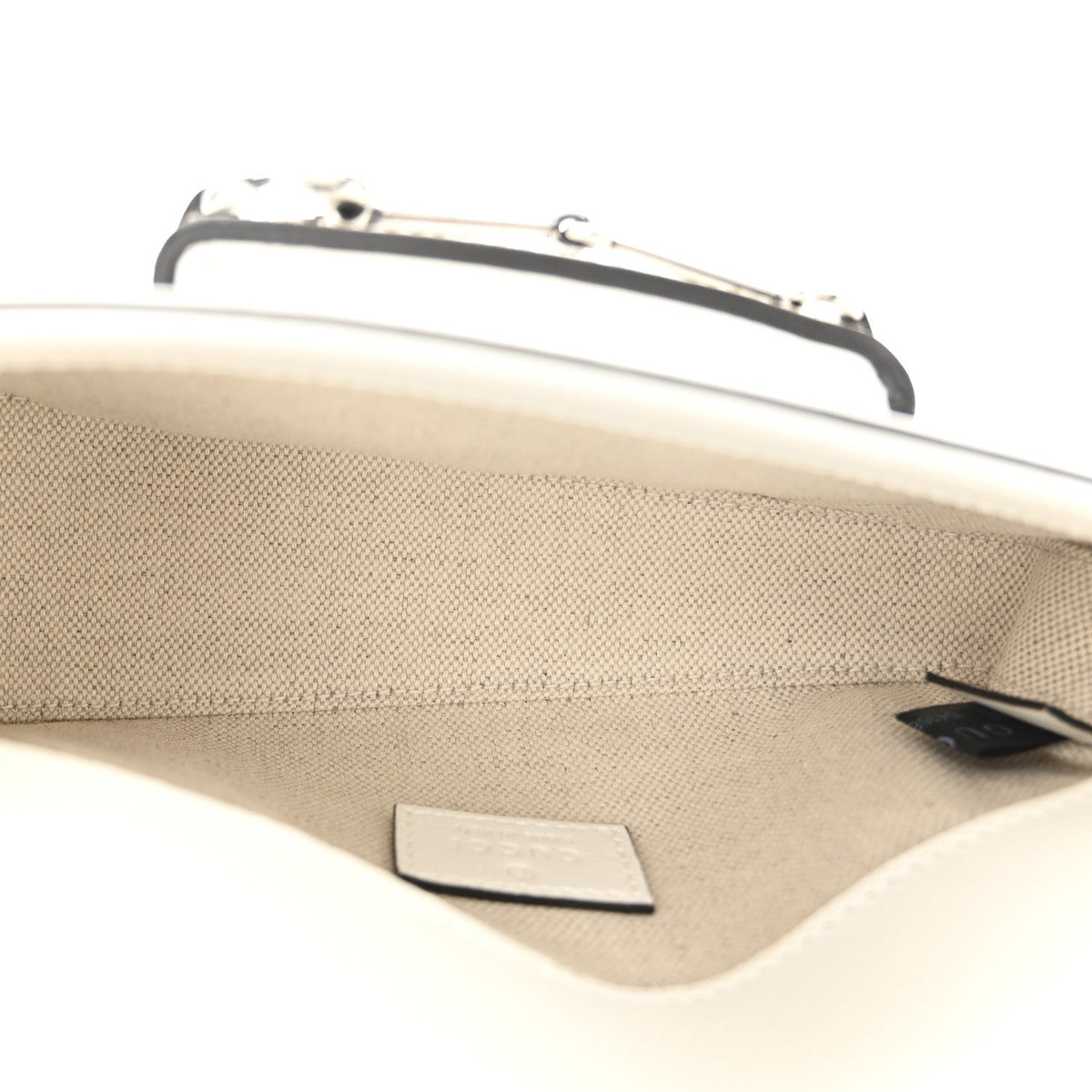 Demetra Mini Horsebit 1955 Asymmetric Shoulder Bag Great White