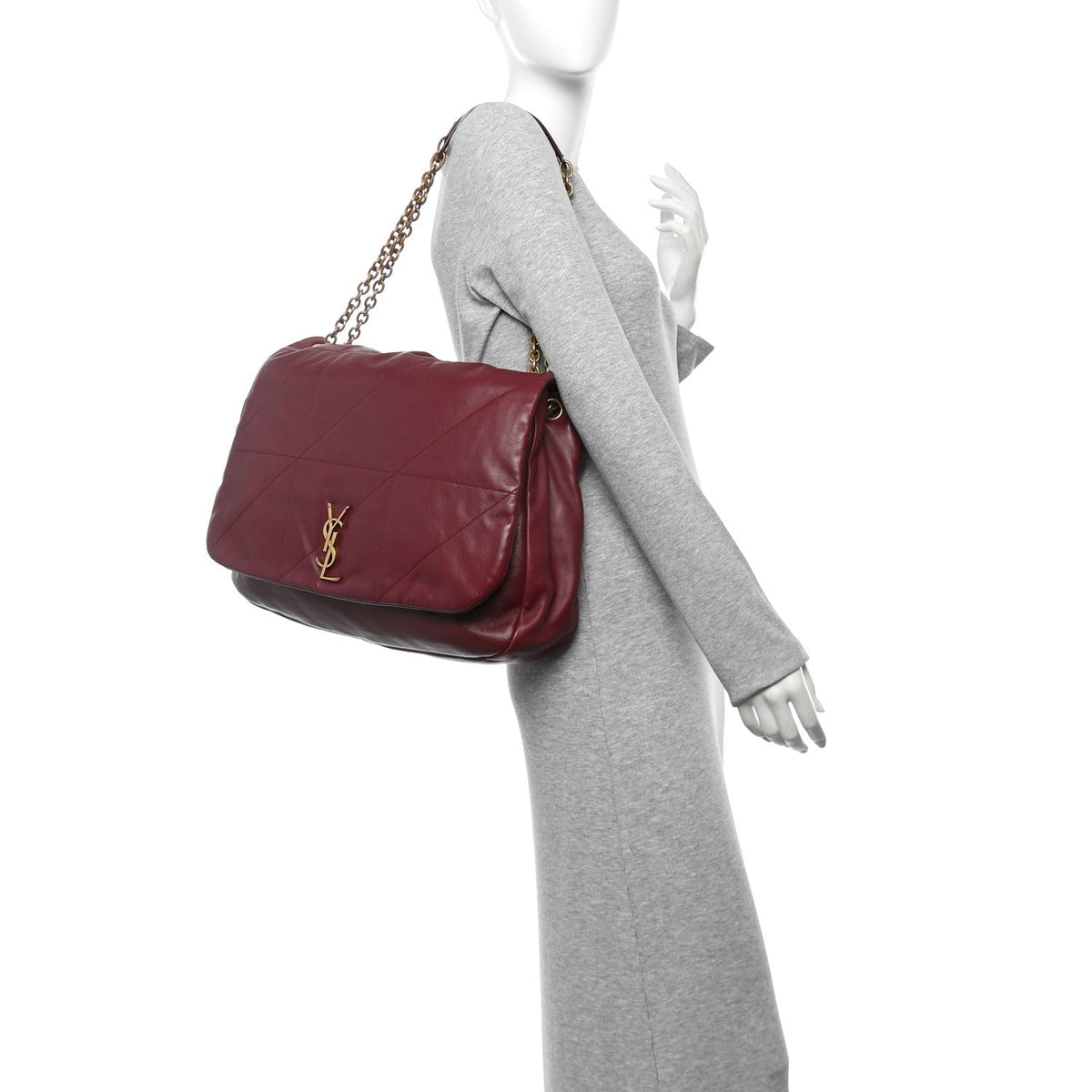 Lambskin Matelasse Monogram Maxi Jamie 4.3 New Dark Bordeaux