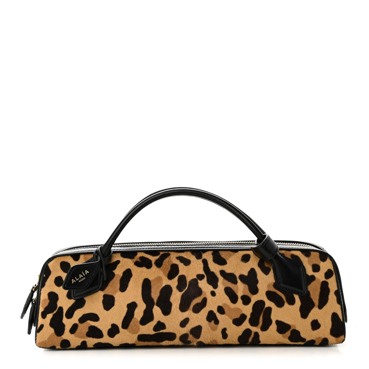 Calf Hair Leopard Print Le Teckel Clutch Brun Sepia