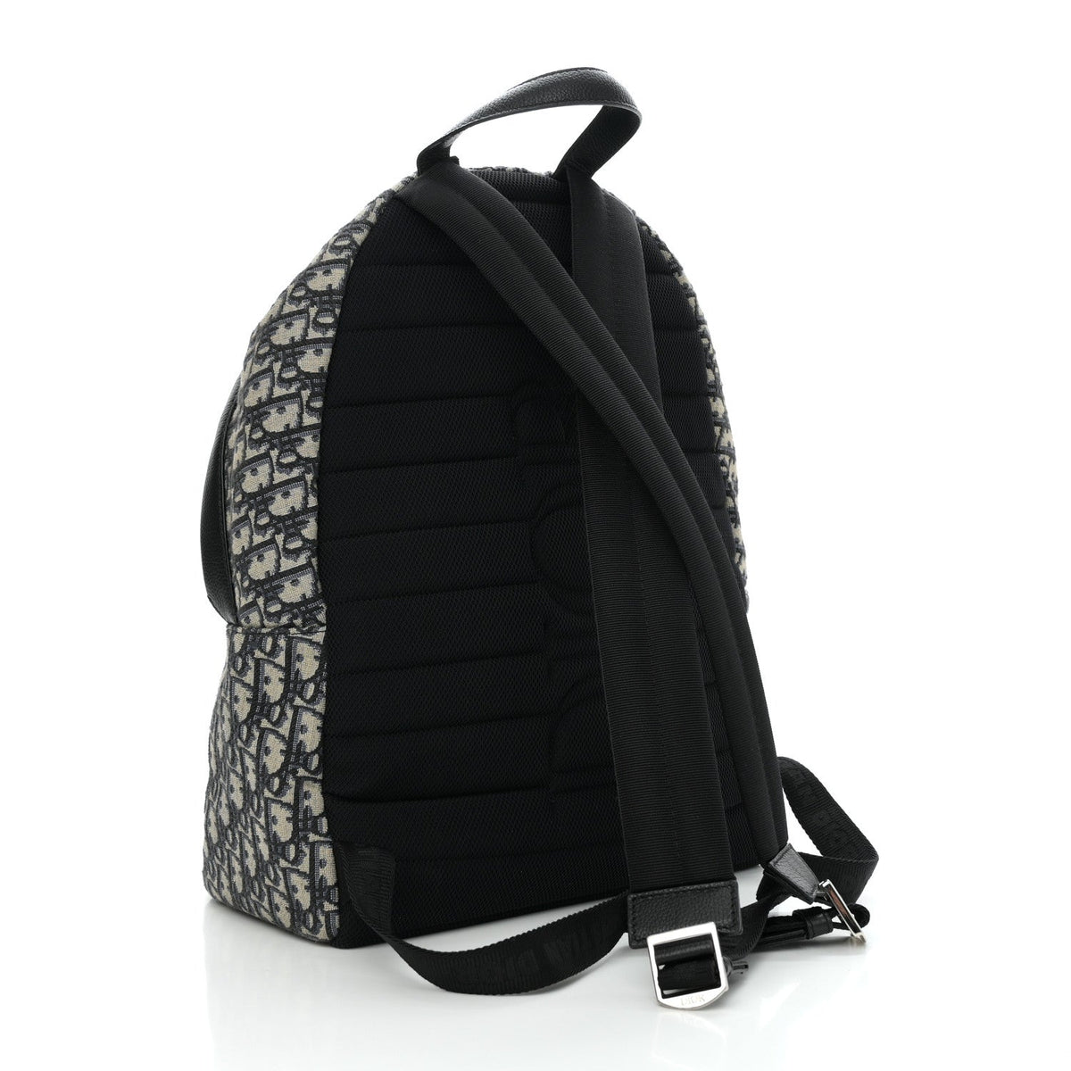 Oblique Calfskin Rider Backpack Beige Black