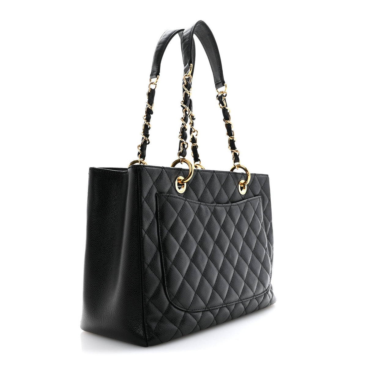 Caviar Quilted Grand Shopping Tote GST Black