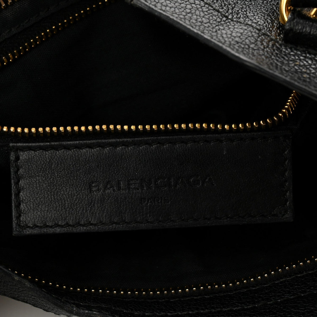 Chevre Gold Metallic Edge Hardware Mini City Black