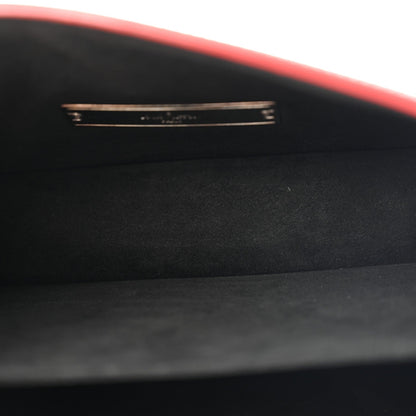 Patent Calfskin Monogram Lace Dauphine Mini Red