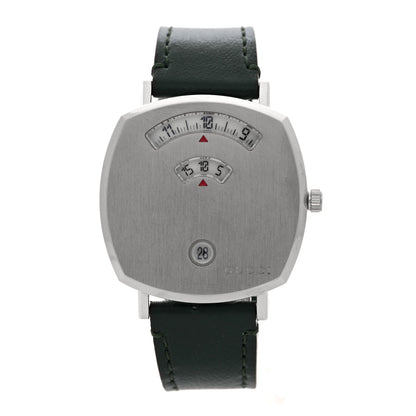 Stainless Steel Calfskin 35mm Grip Quartz Watch Black