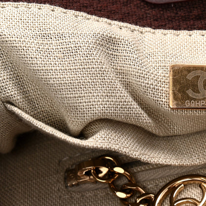 Mixed Fibers Calfskin Small Deauville Tote Burgundy