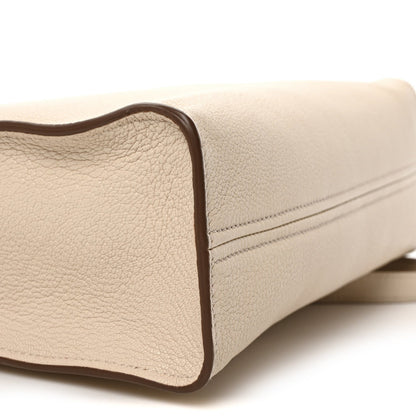 Goatskin Logo Embossed Shopping Tote Lino