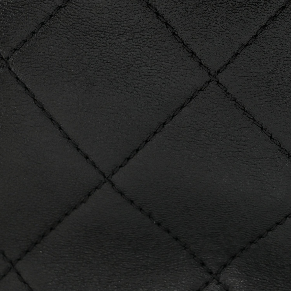 Lambskin Quilted Resin Bi-Color Chain Bucket Bag Black