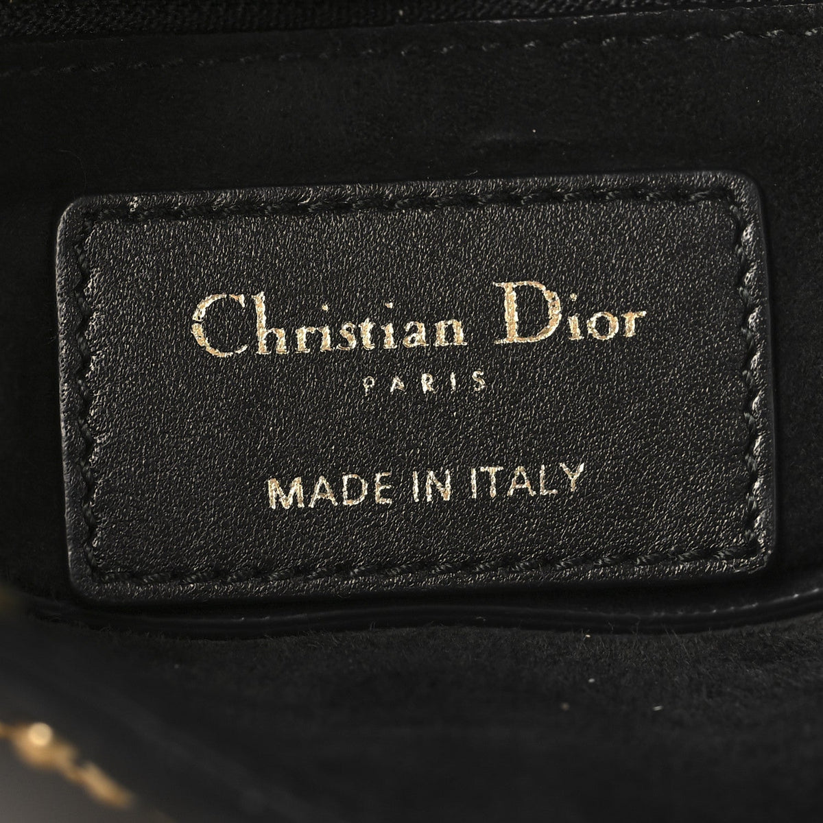 Lambskin Studded Mini Supple Lady Dior Black