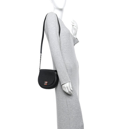 Caviar Perforated Messenger Bag Black