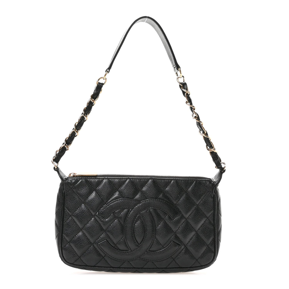 Caviar Quilted Timeless CC Shoulder Bag Black