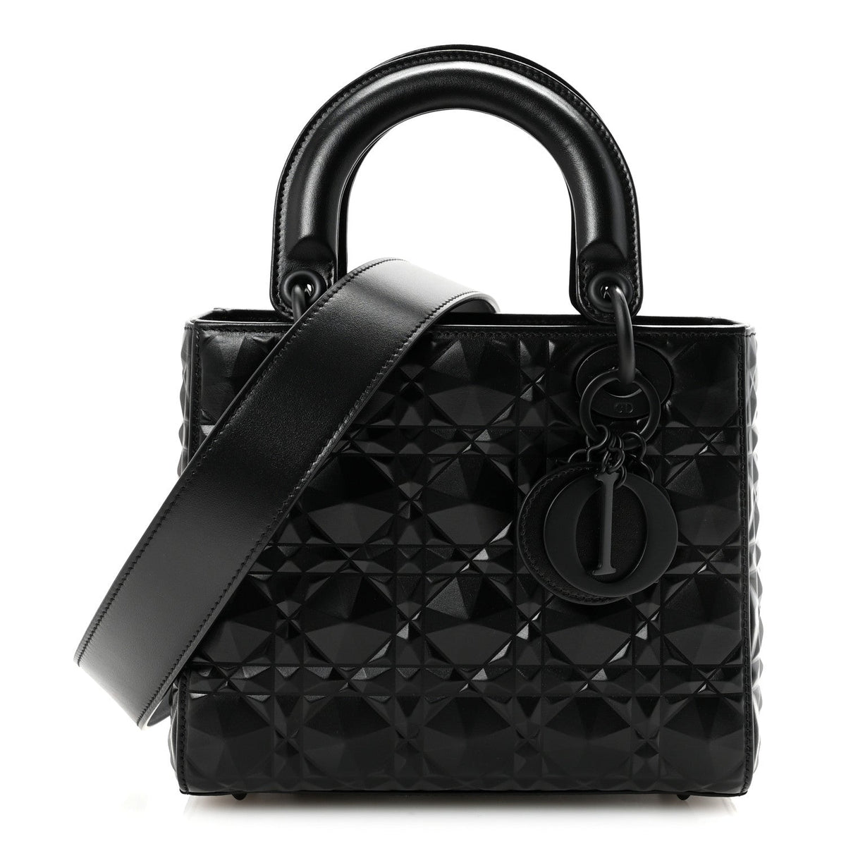 Calfskin Cannage Diamond Small My ABCDior Lady Dior Black