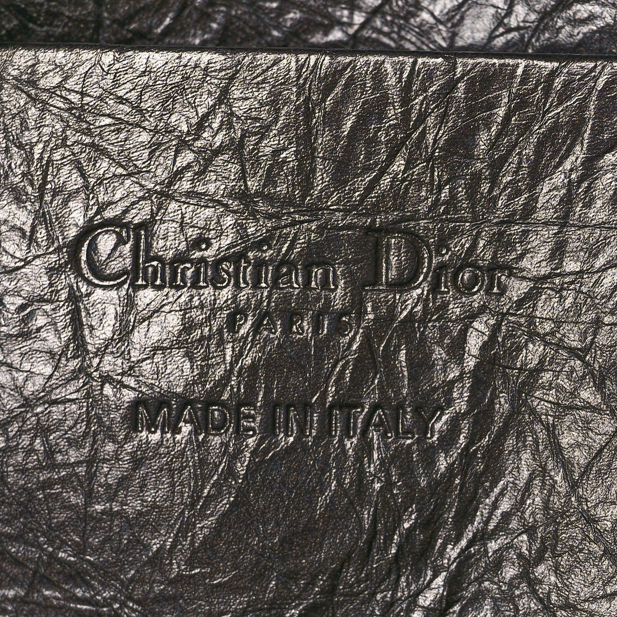 Crinkled Calfskin Macrocannage DiorStar Hobo Bag Black