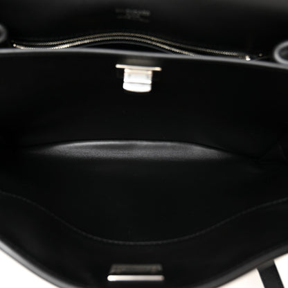 Natural Smooth Calfskin Small Rodeo Top Handle Handbag Black