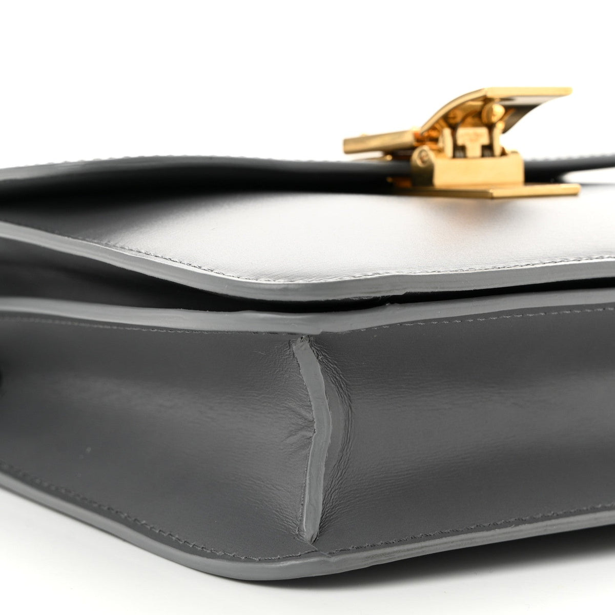 Box Calfskin Teen Classic Box Flap Bag Light Charcoal