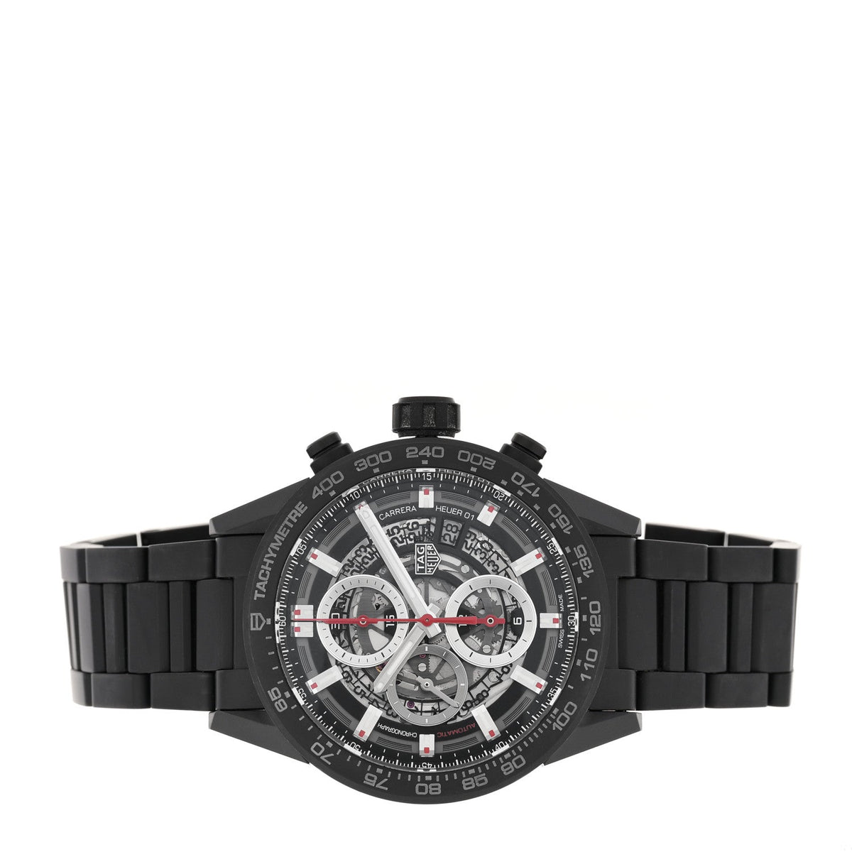 Ceramic 43mm Carrera Calibre Chronograph Automatic Watch Black CAR2090