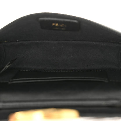 Vitello Liberty F is Fendi Bi-Color FF 1974 Embossed Envelope Belt Bag Maya Black