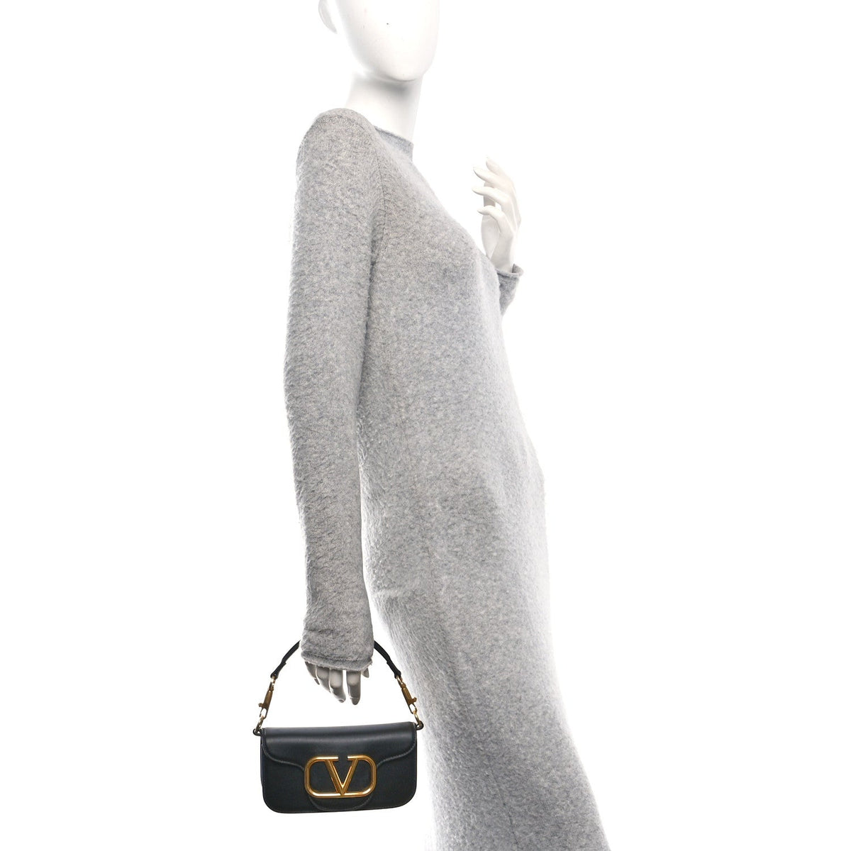 Calfskin Vlogo Small Loco Shoulder Bag Black