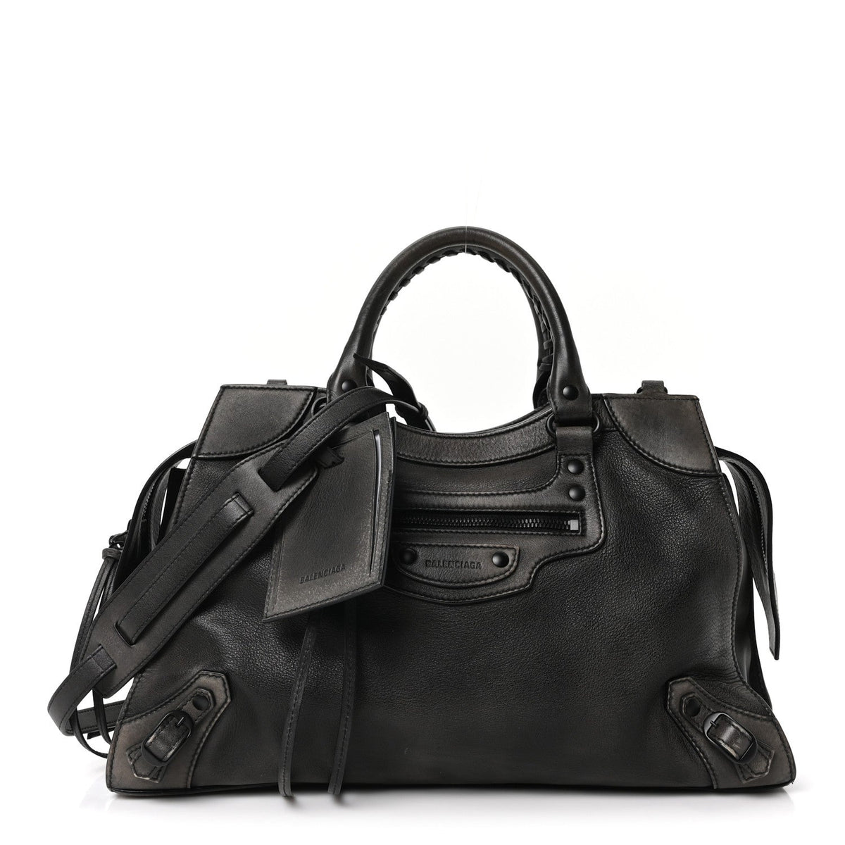Used Calfskin Black Hardware Neo Classic City Black
