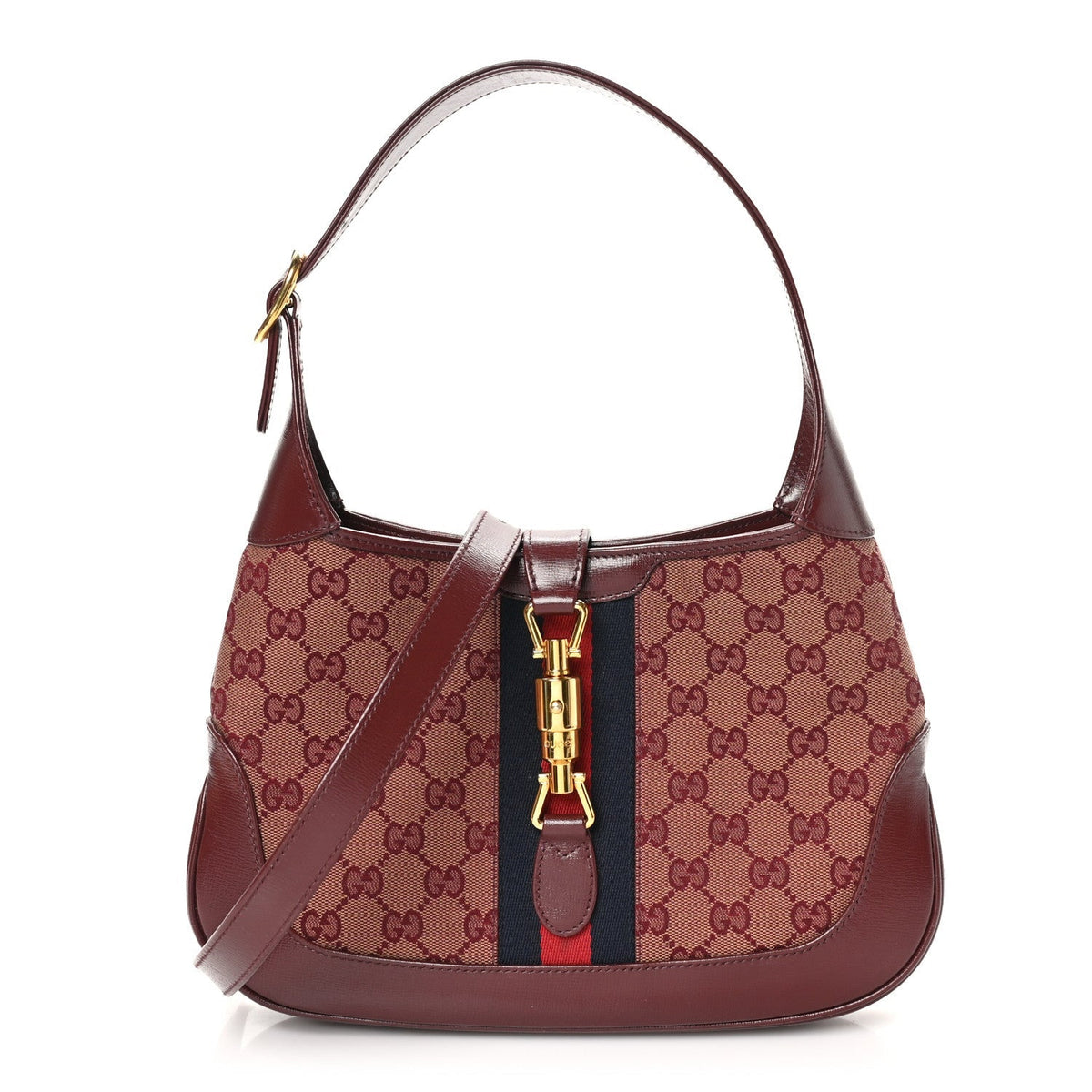 Monogram Azalea Calfskin Web Small Jackie 1961 Hobo Sahara Rubino Chardonnay