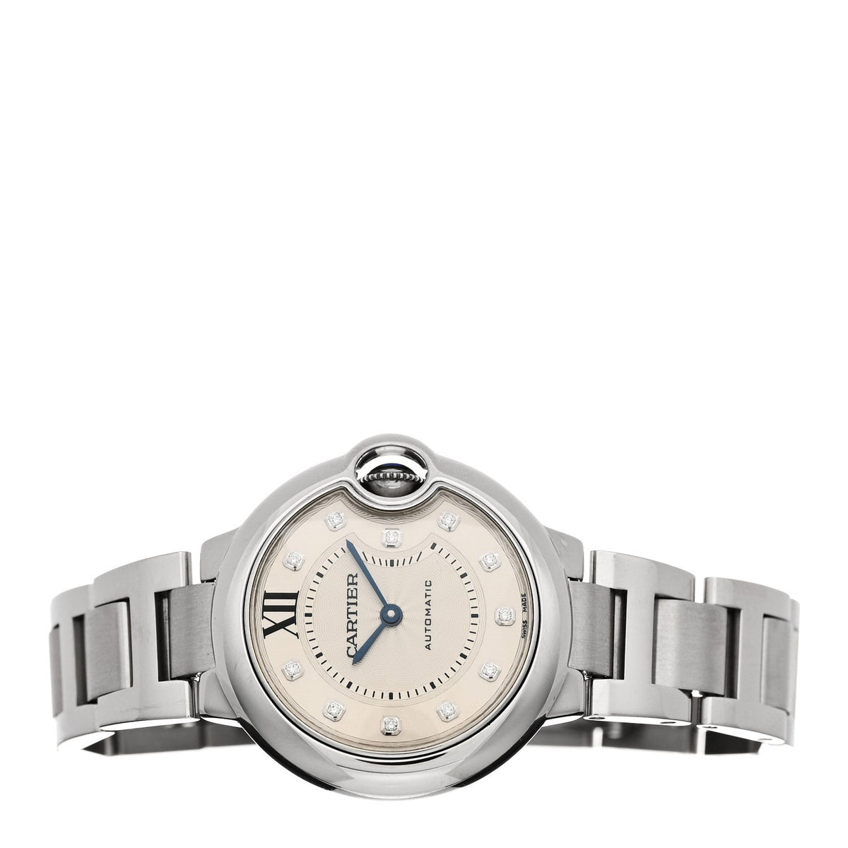 Stainless Steel Diamond 33mm Ballon Bleu De Cartier Automatic Watch