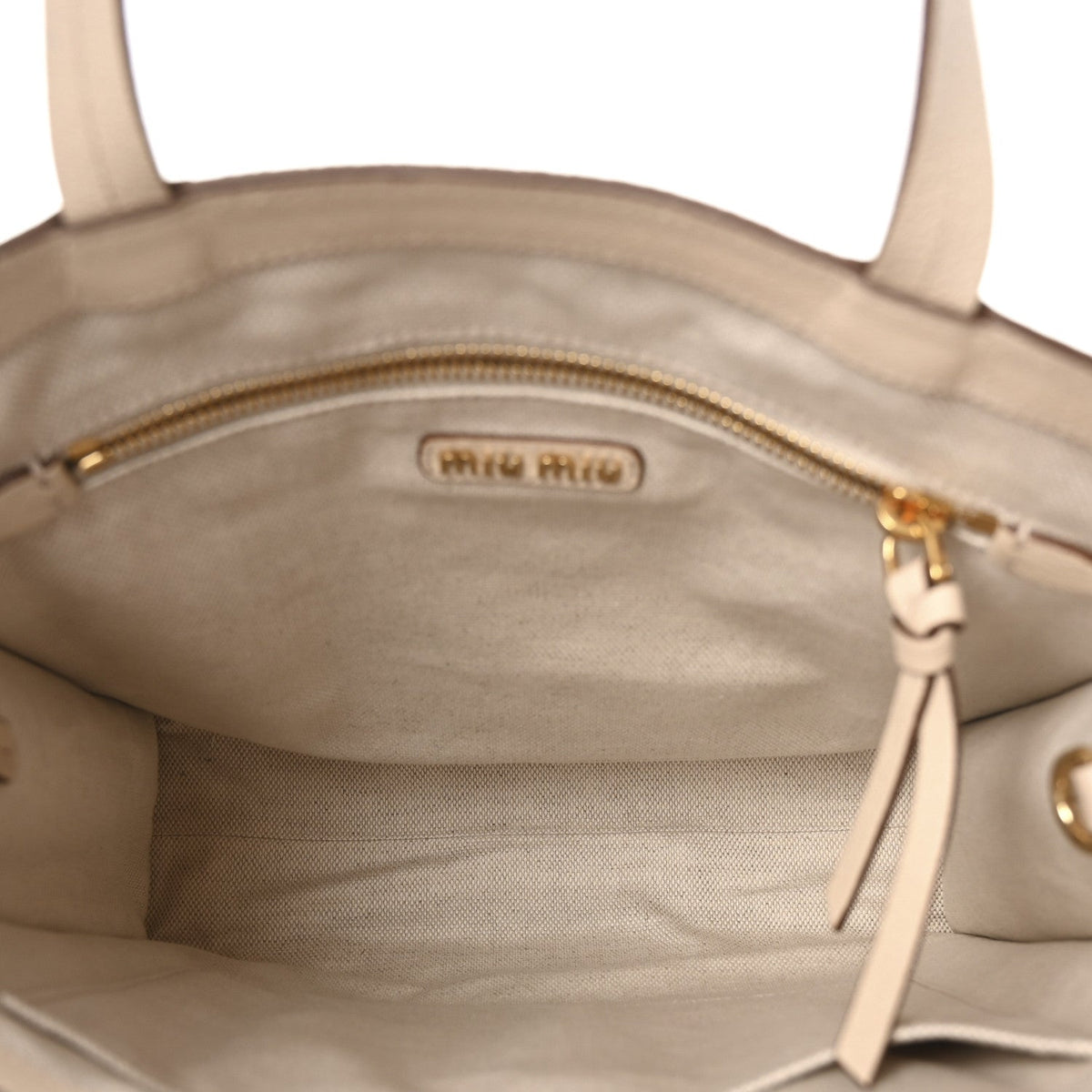 Goatskin Logo Embossed Shopping Tote Lino