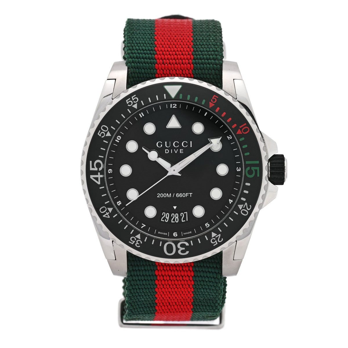 Stainless Steel Nylon 45mm Dive Quartz Watch Black